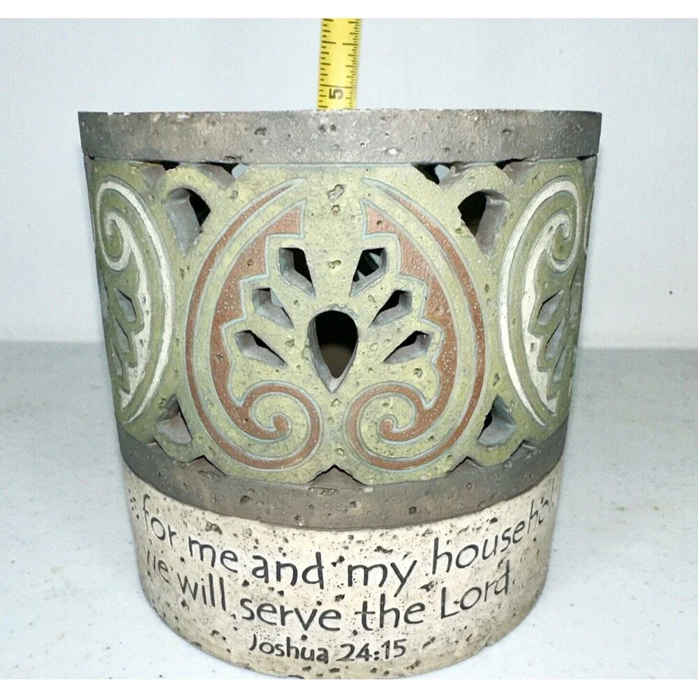 Demdaco By Faith Bill Stross 2006 Candle Holder Religious Christian Joshua 24:15